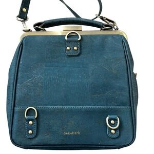 La Flore Paris Bebebark Teal Cork Crossbody Bag